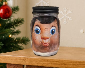 Elf in a Jar – Funny Christmas Decor, Mischievous Holiday Mantel