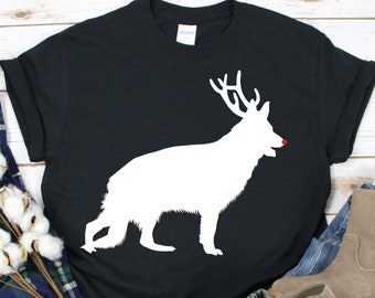 German Shepherd Christmas Reindeer Shirt, German Shepherd Hoodie - German Shepherd Sweatshirt Sweater - German Shepherd Gifts