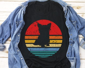 Yorkie Shirt, Yorkie Hoodie - Yorkie Sweatshirt Sweater - Yorkie Gifts for Owner - Yorkie tShirt - Retro Sunset Yorkshire Terrier T shirt