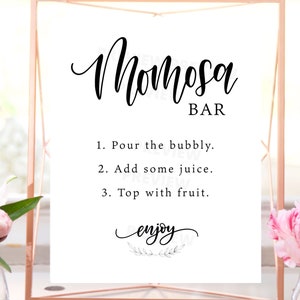 Brunch baby shower decor, momosa bar sign for baby shower, custom mimosa sign
