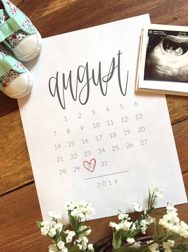 Due Date Calendar Pregnancy Announcement Calendar Pregnancy Etsy