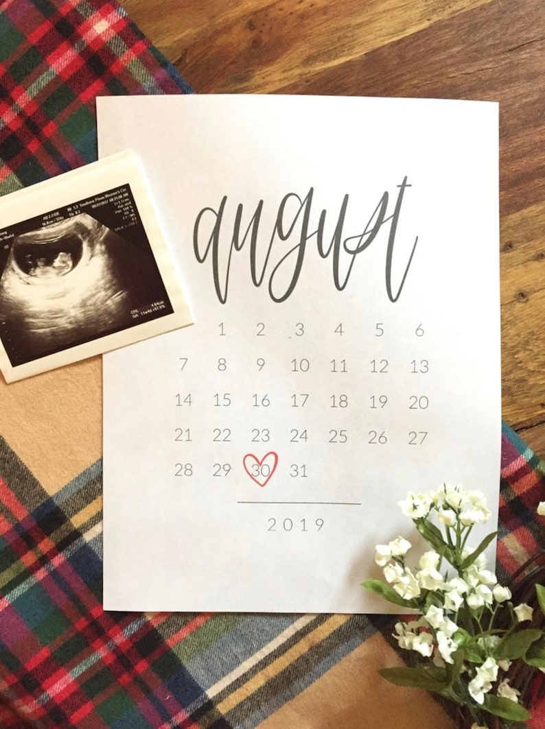 Due Date Calendar Pregnancy Announcement Calendar Pregnancy Etsy