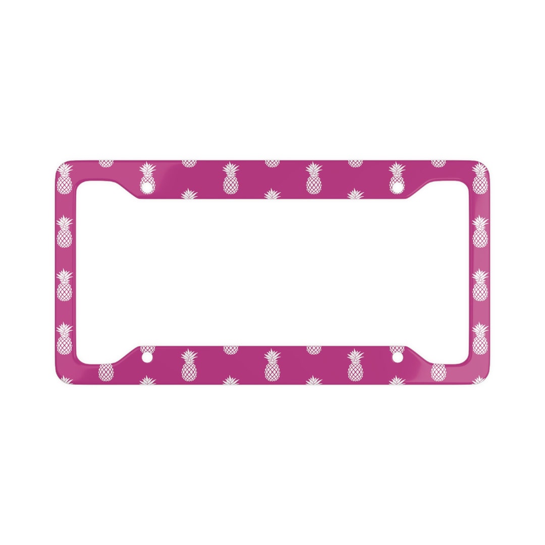 Pink Pineapple License Plate Frame. Hawaiian License Plate Frame