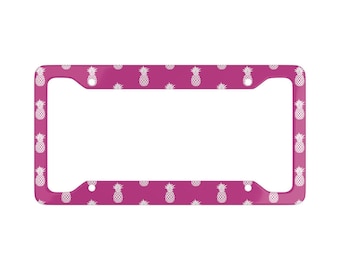 Pink Hibiscus Hawaiian License Plate Frame: Aluminum Car Decor - Etsy