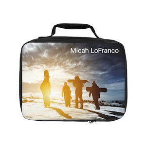 Personalized Snowboard Lunch Bag. Snowboard lunch box. Snowboard Back to school. Snowboard snack bag. Back to School.