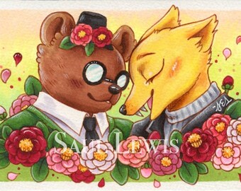 Gregg & Angus ~ Disegno originale di "Una notte nel bosco" con tecnica mista