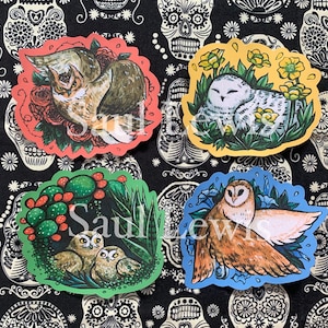 Flower Owl Stickers