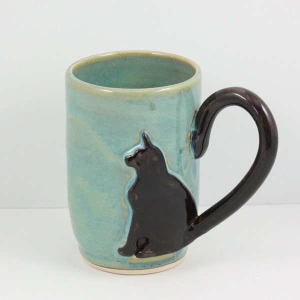 Whimsical Black Cat Mug (Free Shipping)  # C63