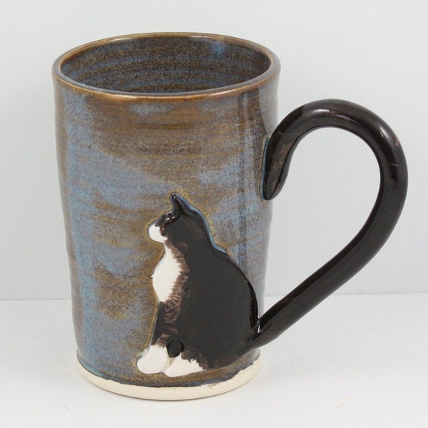 Whimsical Tuxedo Cat Mug (Free Shipping)  # C46