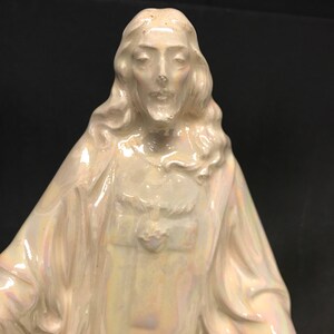 Ceramic glazed mother of pearl Jesus