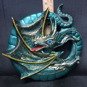 Castle with Dragon on Rock Mountain 14 Ceramic Bisque 