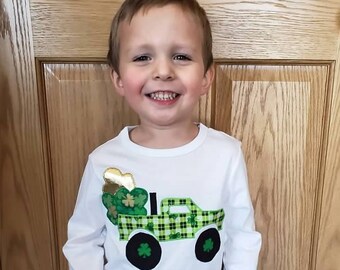 Truck St.Patrick's Day Shirt Handmade Baby boy