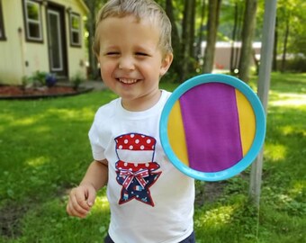 Uncle Sam 4th of July Boys Shirt/Shorts Set, Personalized All American Boy T-Shirt, Independence, USA Red White Blue Patriotic Shirt