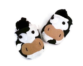 highland cow baby slippers