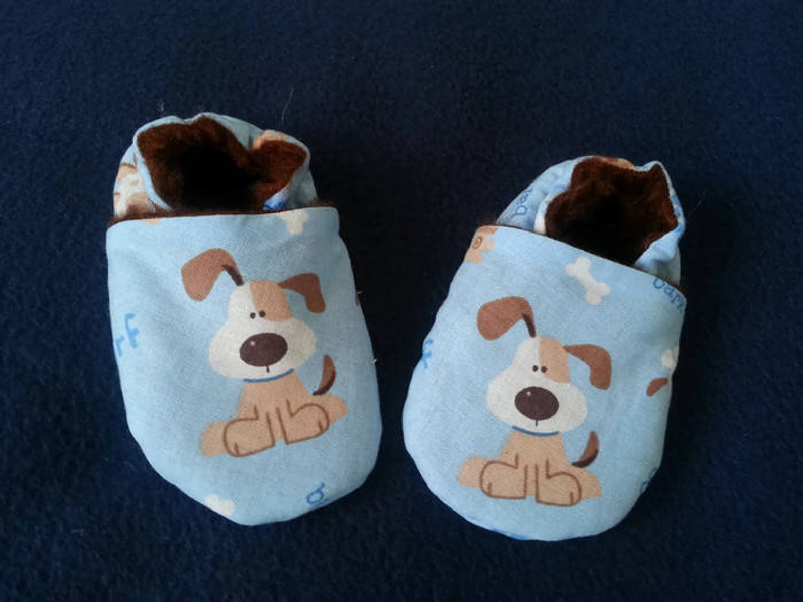 Infant Puppy Dog Shoes Blue Soft Sole Baby Shoes Fabric Baby Etsy