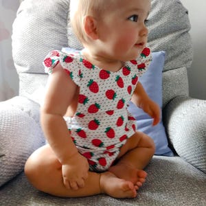 Strawberry Baby Romper: Sweet One, Summer Cake Smash Outfit