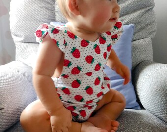 Strawberry Baby Romper: Sweet One, Summer Cake Smash Outfit