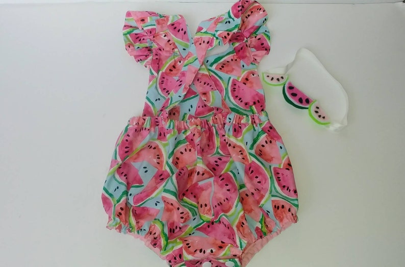 Watermelon Baby Romper Baby Girl Summer Outfit Watermelon Etsy