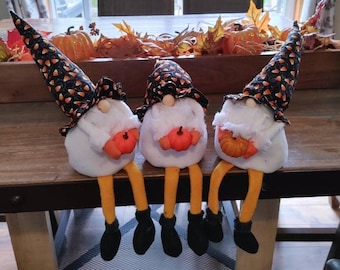 Candy Corn Halloween Gnome: Unique Fall Tiered Tray Decor