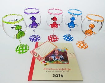 Cookbook Club Wine Glass: Customizable Chef Gift, Supper Club