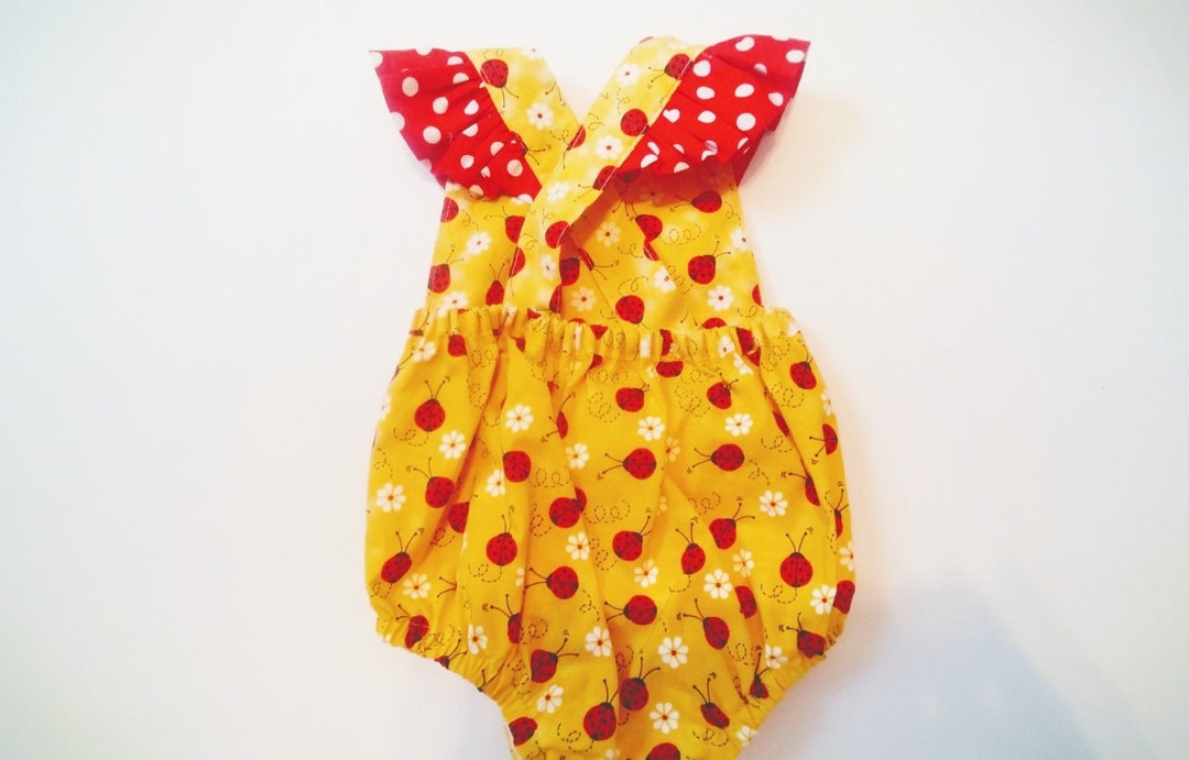 Ladybug Baby Girl Romper, Infant Girl Clothes, Ladybug Birthday, Summer