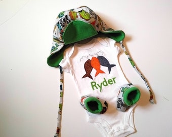 Fish Baby Boy Outfit: Personalized Handmade Fisherman 1st Birthday Set