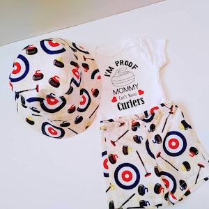 Curling Outfit Baby Boy: Bodysuit, Hat & Shorts - Ice Sports Gift