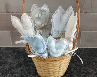 Fabric Easter Bunnies Decor Neutral Country Spring Home Accent & Gift Farmhouse  Easter Celebrations