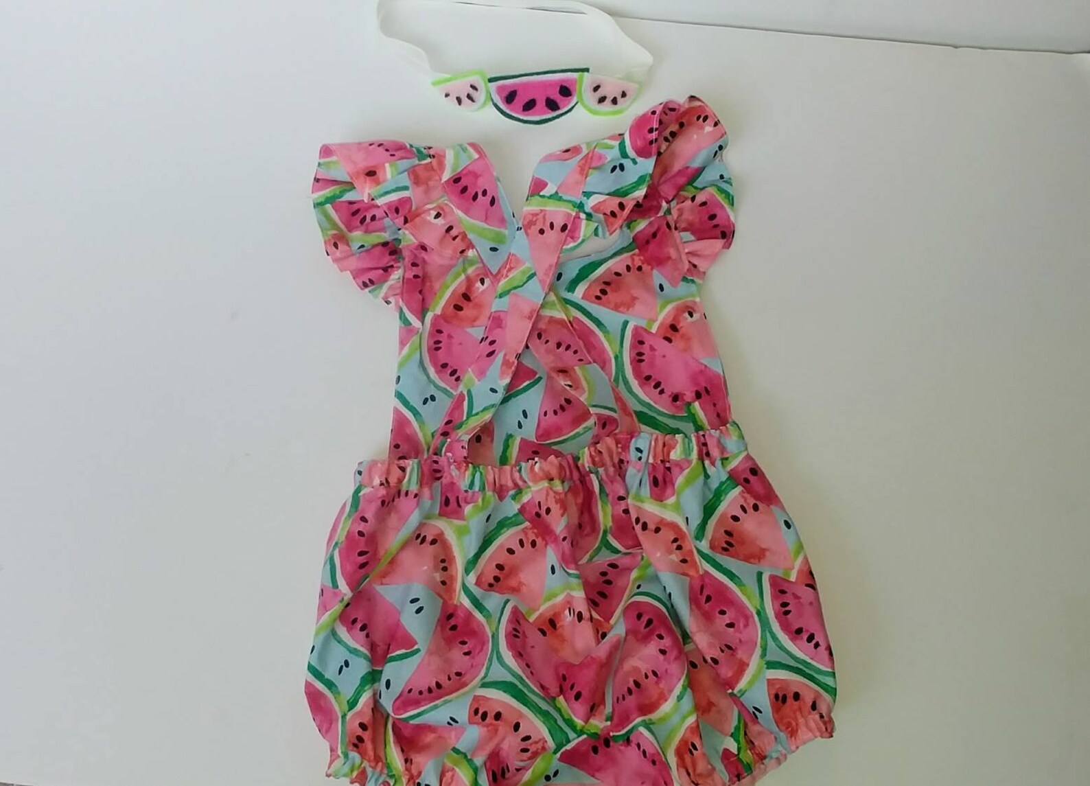 Watermelon Baby Romper Baby Girl Summer Outfit Watermelon Etsy