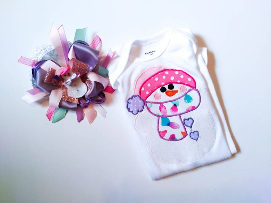 Baby Girl Snowman Outfit Girls Winter Outfit Girl Valentine Etsy