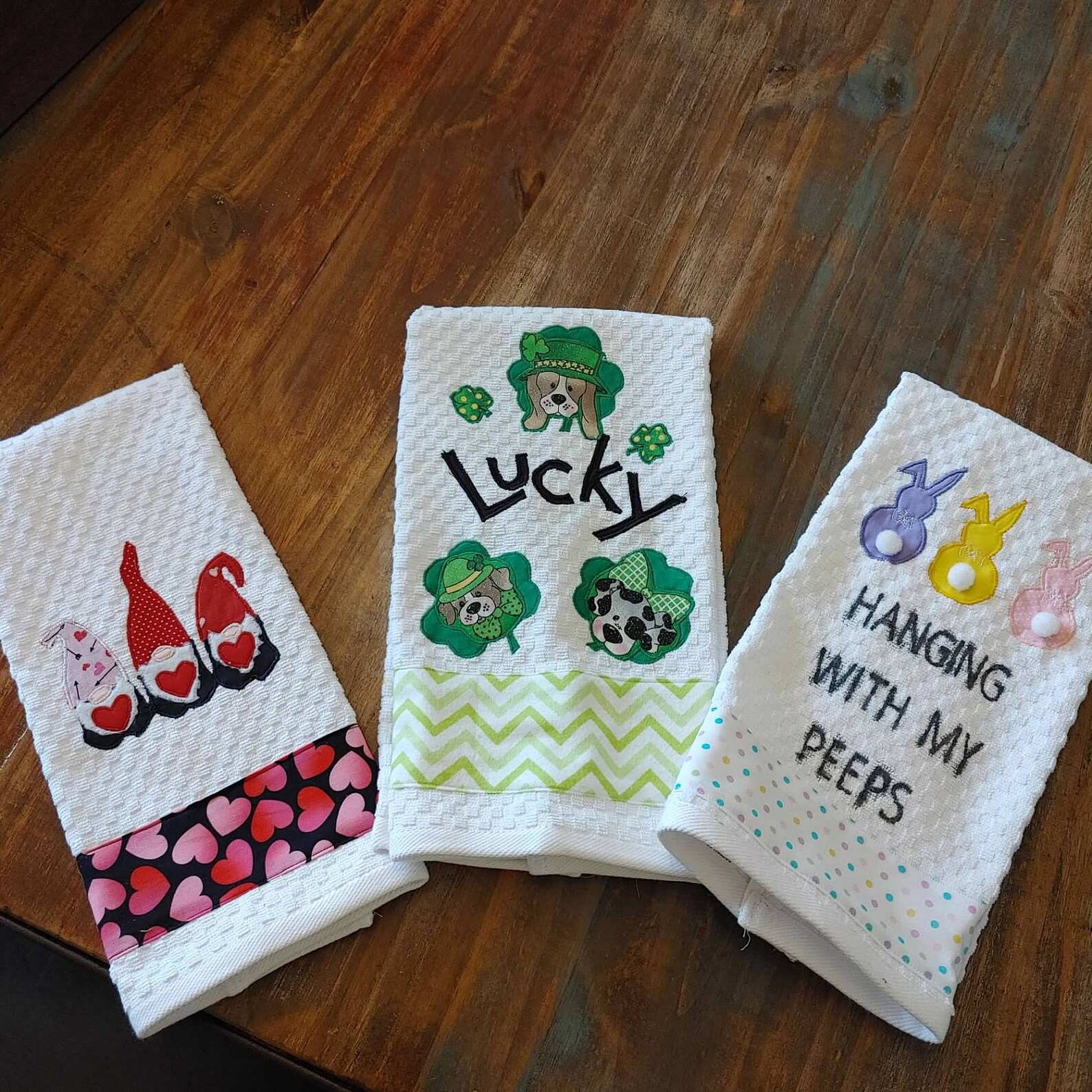 Valentine Heart Kitchen Towel Gnome Tea Towel Personalized Etsy