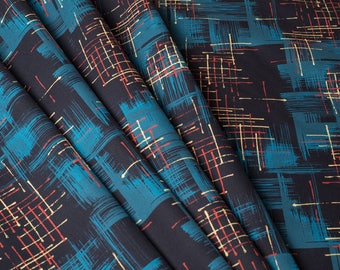 Mid century inspired atomic interior fabric by the half metre 'Twilight'
