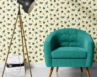 Mid Century Modern style boomerang wallpaper