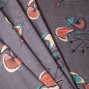 Mid century inspired atomic boomerang interior fabric by the half metre 'Monterey'