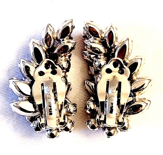 Signed SHERMAN Pink Fuchsia Raspberry Crystal Bro… - image 8