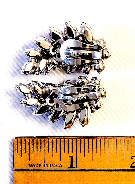 Signed SHERMAN Pink Fuchsia Raspberry Crystal Bro… - image 10