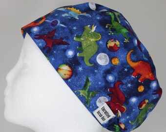 EURO Surgical Scrub Hat  for Women - Dinos in Space