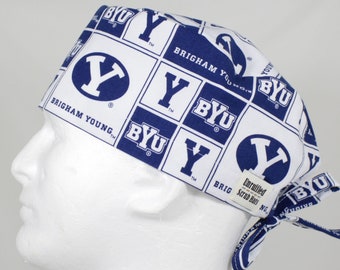 Surgical Regular Tie Back Scrub Hat for Men - Brigham Young University