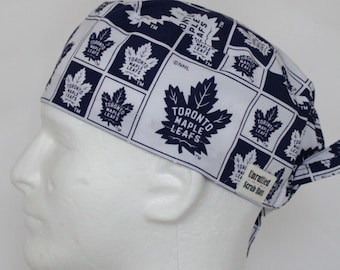 Surgical Regular Tie Back Scrub Hat for Men - Toronto Maple Leafs