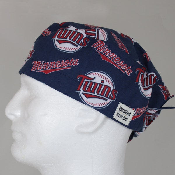 Surgical Regular Tie Back Scrub Hat for Men - Minnesota Twins