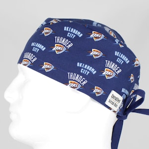 Surgical Regular Tie Back Scrub Hat for Men - Oklahoma City Thunder
