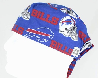 Surgical Regular Tie Back Scrub Hat for Men - Buffalo Bills