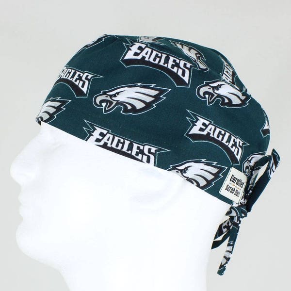 Surgical Regular Tie Back Scrub Hat for Men - Philadelphia Eagles