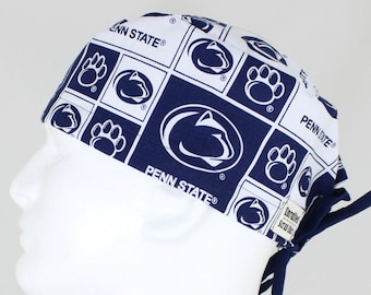 Surgical Regular Tie Back Scrub Hat for Men - Penn State Nittany Lions