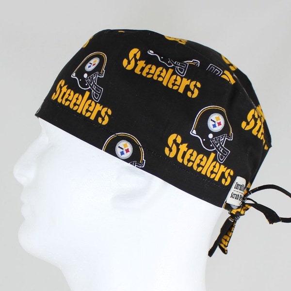 Surgical Regular Tie Back Scrub Hat for Men - Pittsburg Steelers