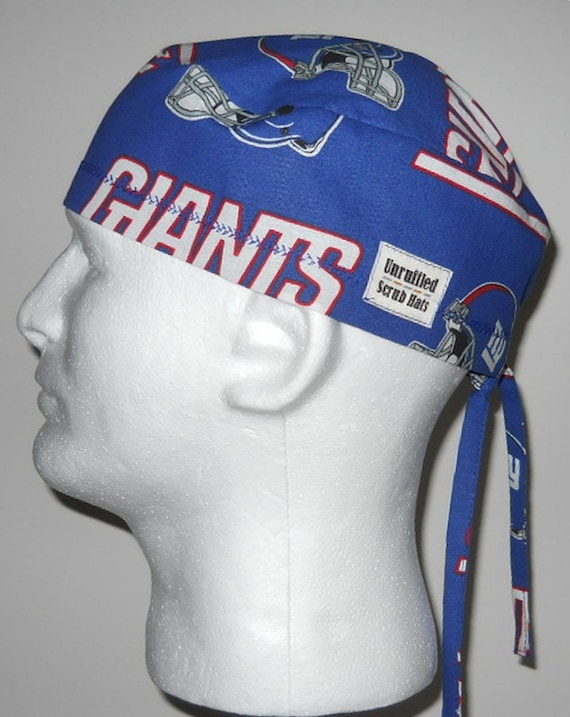 Surgical Regular Tie Back Scrub Hat for Men NY Giants 