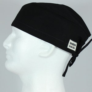 Surgical Regular Tie Back Scrub Hat for Men Solid Black - Etsy