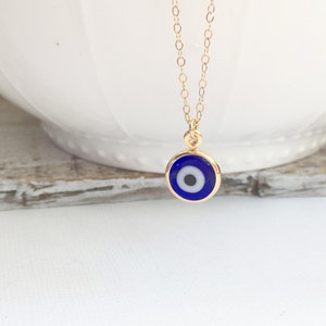 In Stock Now! Blue Evil Eye Necklace, Handmade Turkish Glass and 18kt gold filled, Hamsa Jewelry, Gold filled Evil Eye, Bohemian, Protection