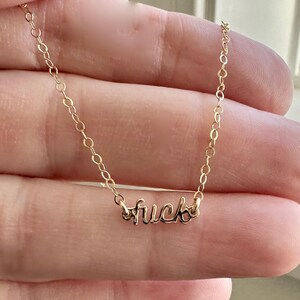 Fuck Necklace, Fuck You Necklace, FU Necklace, F Necklace, Swear Necklace, Layering Necklace, Minimalist Necklace