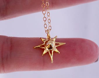 North Star Pendant Necklace, Gold Star Necklace, Sterling Silver Polaris Star Necklace, Dainty Star Necklace, North Star, Trust your journey